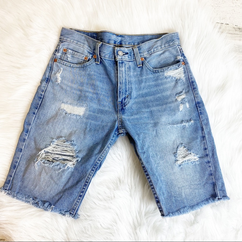 Levi's 511 Distressed High Rise Cut Off Jean Shorts Size 30